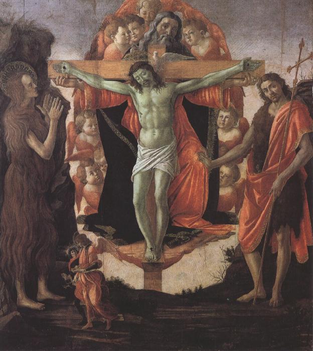Sandro Botticelli Trinity with Mary Magdalene,St John the Baptist,Tobias and the Angel (mk36) France oil painting art